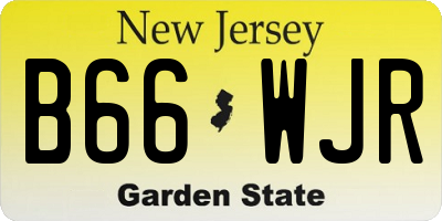 NJ license plate B66WJR