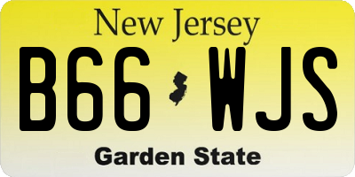 NJ license plate B66WJS