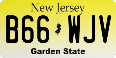 NJ license plate B66WJV