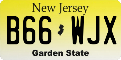 NJ license plate B66WJX