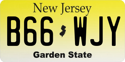 NJ license plate B66WJY