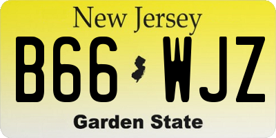 NJ license plate B66WJZ