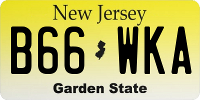 NJ license plate B66WKA