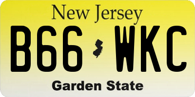 NJ license plate B66WKC