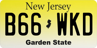 NJ license plate B66WKD