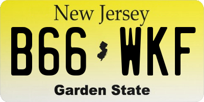 NJ license plate B66WKF