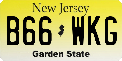NJ license plate B66WKG