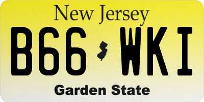 NJ license plate B66WKI