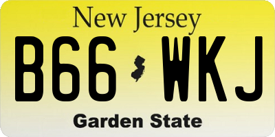 NJ license plate B66WKJ