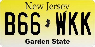 NJ license plate B66WKK
