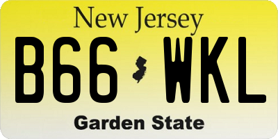 NJ license plate B66WKL