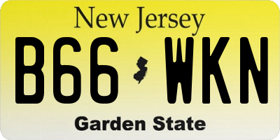 NJ license plate B66WKN