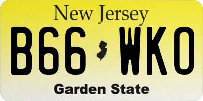 NJ license plate B66WKO
