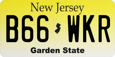 NJ license plate B66WKR