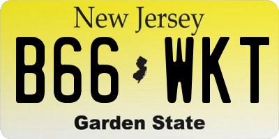 NJ license plate B66WKT