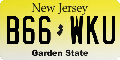NJ license plate B66WKU
