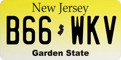 NJ license plate B66WKV