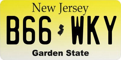 NJ license plate B66WKY