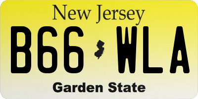 NJ license plate B66WLA