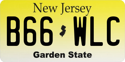 NJ license plate B66WLC