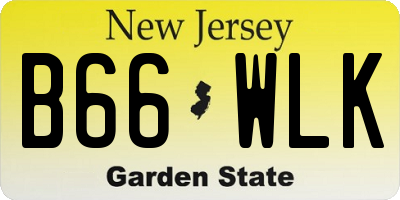 NJ license plate B66WLK
