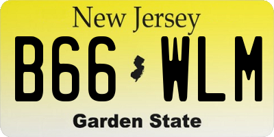 NJ license plate B66WLM