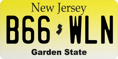 NJ license plate B66WLN