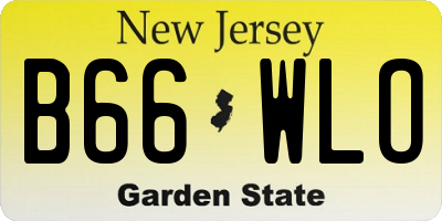 NJ license plate B66WLO