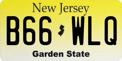 NJ license plate B66WLQ