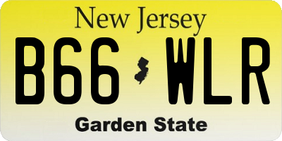 NJ license plate B66WLR