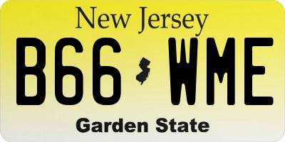 NJ license plate B66WME