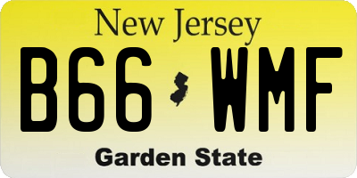 NJ license plate B66WMF