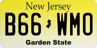 NJ license plate B66WMO