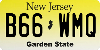 NJ license plate B66WMQ