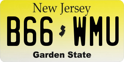 NJ license plate B66WMU