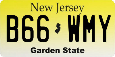 NJ license plate B66WMY