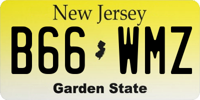 NJ license plate B66WMZ