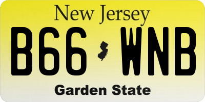 NJ license plate B66WNB