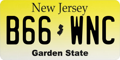NJ license plate B66WNC