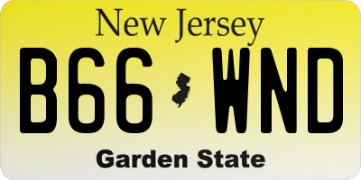 NJ license plate B66WND