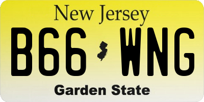 NJ license plate B66WNG