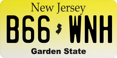 NJ license plate B66WNH