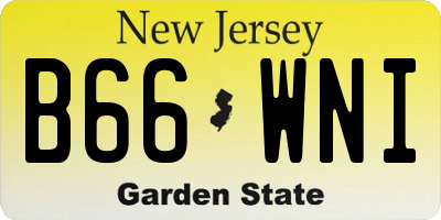 NJ license plate B66WNI