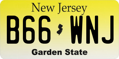 NJ license plate B66WNJ