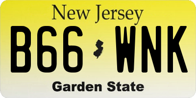 NJ license plate B66WNK