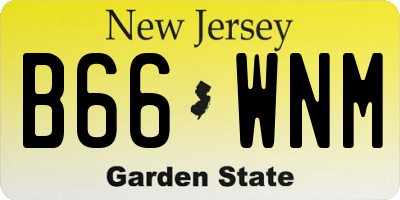 NJ license plate B66WNM
