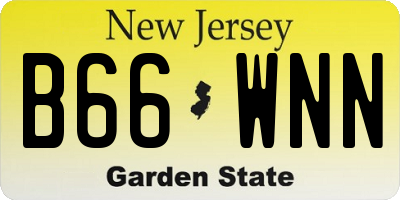 NJ license plate B66WNN
