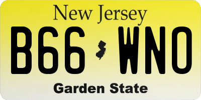 NJ license plate B66WNO