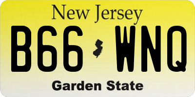 NJ license plate B66WNQ
