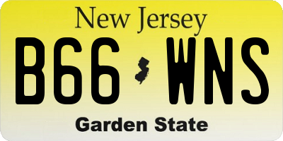 NJ license plate B66WNS